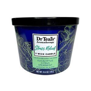 Dr. Teal's Stress Relief Eucalyptus Citrus Spearmint Candle, 14.4 Oz/411 g